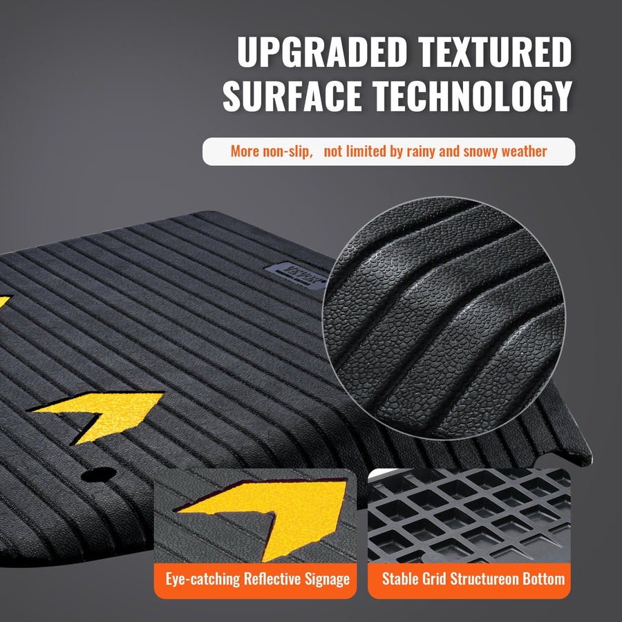 VEVOR Rubber Threshold Ramp, Rise Wheelchair Ramp Doorway, Recycled Rubber Power Curb Ramp Rated 33069 Lbs Load Capacity, Non-Slip Textured Surface Rubber Ramp For Wheelchair Car Scooter