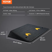 VEVOR Rubber Threshold Ramp, Rise Wheelchair Ramp Doorway, Recycled Rubber Power Curb Ramp Rated 33069 Lbs Load Capacity, Non-Slip Textured Surface Rubber Ramp For Wheelchair Car Scooter