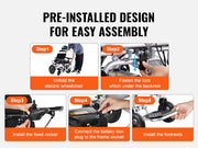 VEVOR Electric Wheelchair for Adults Seniors, 300 lbs Weight Capacity, 17.7 in Width Lightweight Foldable Motorized Power Wheelchairs, Long Range All Terrain Aluminum Alloy Chair, Adjustable Backrest