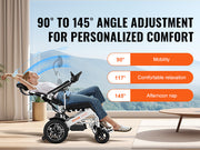 VEVOR Electric Wheelchair for Adults Seniors, 300 lbs Weight Capacity, 17.7 in Width Lightweight Foldable Motorized Power Wheelchairs, Long Range All Terrain Aluminum Alloy Chair, Adjustable Backrest